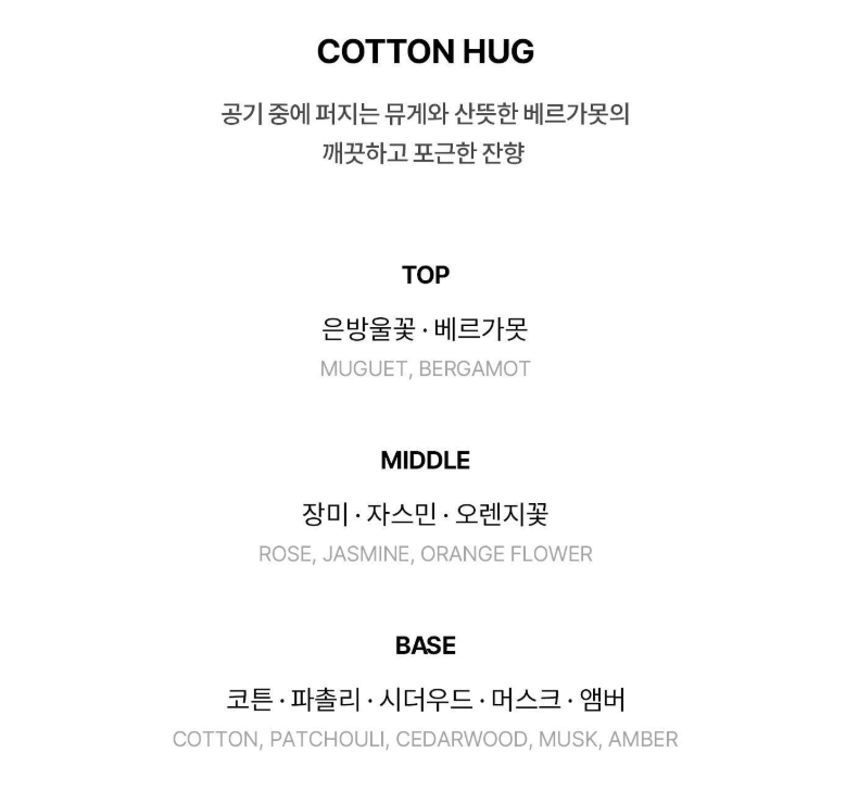 [BTS Jungkook Pick] Forment Cotton Hug Signature Perfume 50ml
