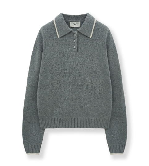 [Aespa Ningning Worn] Matin Kim Back Logo Collar Knit Top
