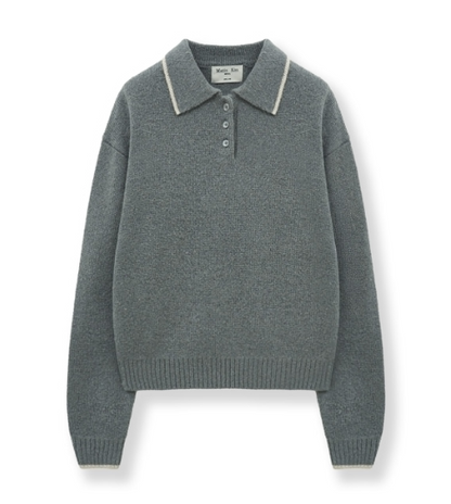 [Aespa Ningning Worn] Matin Kim Back Logo Collar Knit Top