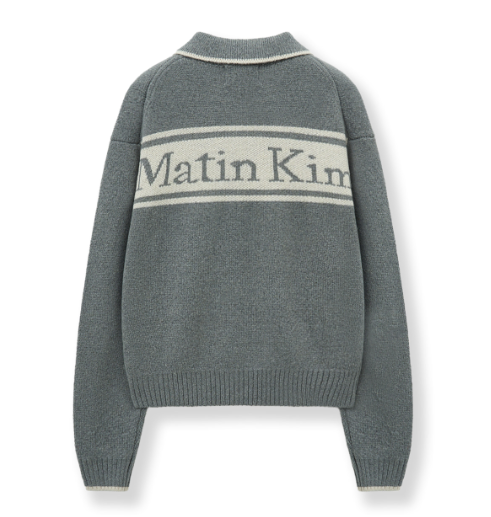 [Aespa Ningning Worn] Matin Kim Back Logo Collar Knit Top