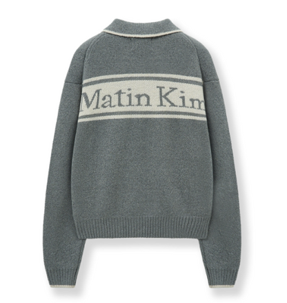 [Aespa Ningning Worn] Matin Kim Back Logo Collar Knit Top