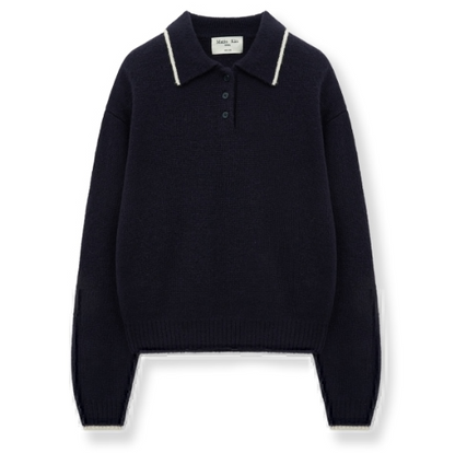 [Aespa Ningning Worn] Matin Kim Back Logo Collar Knit Top