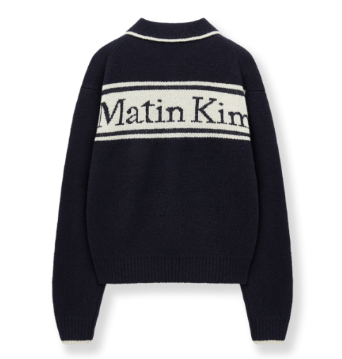 [Aespa Ningning Worn] Matin Kim Back Logo Collar Knit Top