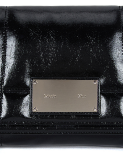 [Aespa Ningning Pick] Matin Kim Glossy Quilting Medium Bag Black