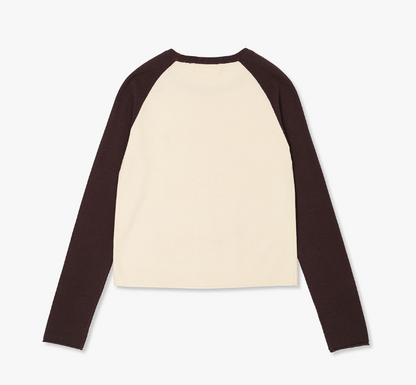 [Kiss Of Life Julie] Plac Women Slim Raglan Logo Knit Top