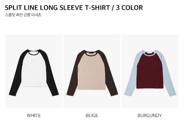 [Kiss Of Life Natty] Plac Women Split Line Long Sleeve T-Shirt