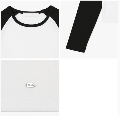 [Kiss Of Life Natty] Plac Women Split Line Long Sleeve T-Shirt