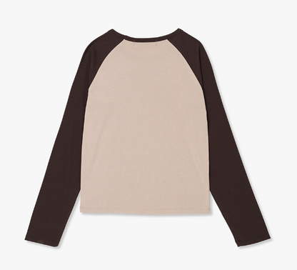 [Kiss Of Life Natty] Plac Women Split Line Long Sleeve T-Shirt