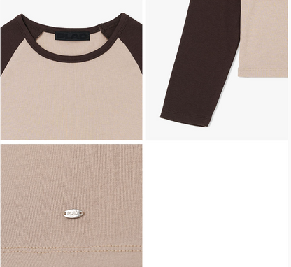 [Kiss Of Life Natty] Plac Women Split Line Long Sleeve T-Shirt