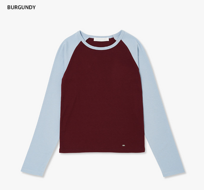 [Kiss Of Life Natty] Plac Women Split Line Long Sleeve T-Shirt