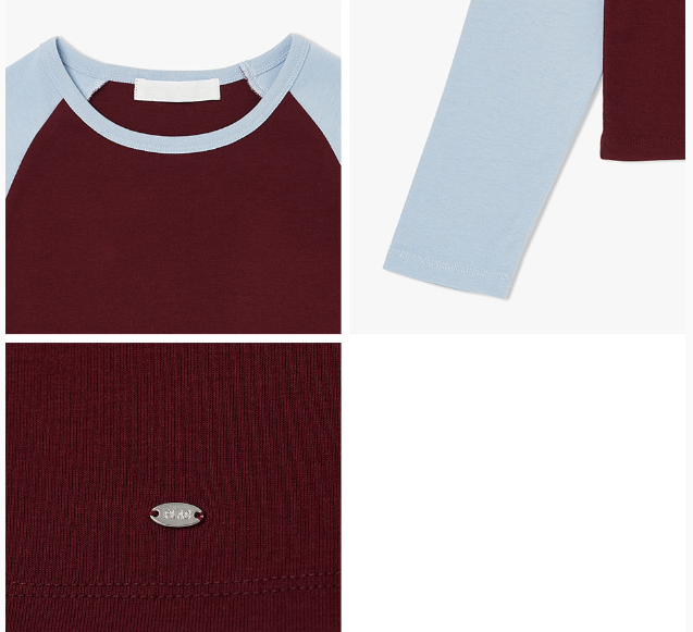 [Kiss Of Life Natty] Plac Women Split Line Long Sleeve T-Shirt