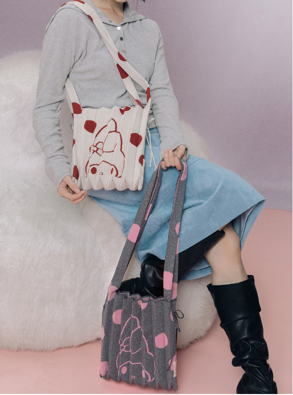 JOSEPH&STACEY X  Sanrio Lucky Pleats Knit Crossbody M Dot My Melody