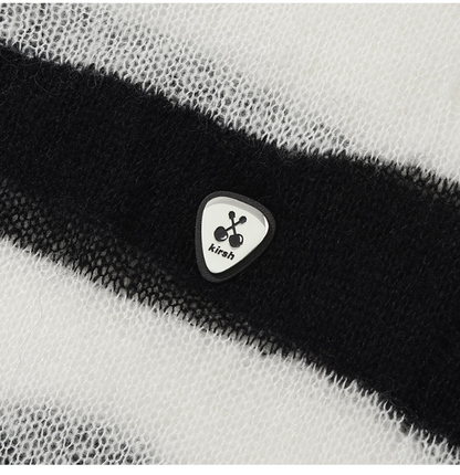 [Zerobaseone Sung hanbin Worn] Kirsh Peak Wappen Damage Stripe Knit [White]