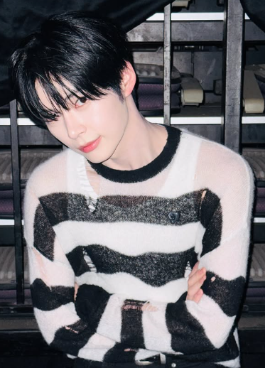 [Zerobaseone Sung hanbin Worn] Kirsh Peak Wappen Damage Stripe Knit [White]