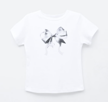 [Blackpink Jennie Worn] Ronron Double Ribbon Slim Crop T-Shirt