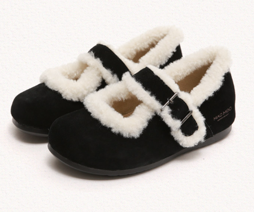 Macmoc Pooh Cowhide Winter Mary Jane Flat Shoes 1cm
