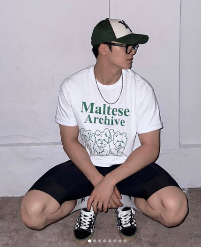 [Seventeen Mingyu Worn] Wai kei Maltese Archive Line Graphic Short Sleeve T-Shirt