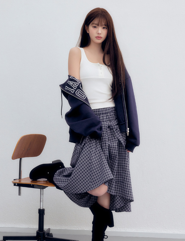 [Ive Wonyoung Pick] 26SS RolaRola Maison De Rola Patchwork Campus Hood Zip-Up