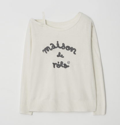 [Ive Wonyoung Pick] 26SS RolaRola Maison De Rola Embroidery Off Shoulder Knit