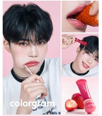 [Zerobaseone Gunwook Pick]  Colorgram Fruity Glass Lip Serum with Gift (KeyChain)