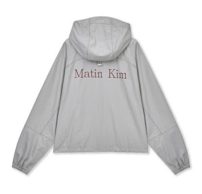 [Aespa Ningning Worn] Matin Kim Cropped Back Logo Hoody Wind Breaker