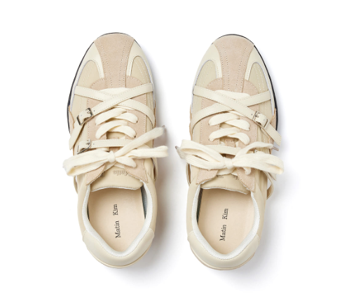 Matin Kim Cross Strap Suede Block Sneakers