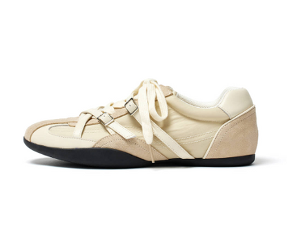 Matin Kim Cross Strap Suede Block Sneakers