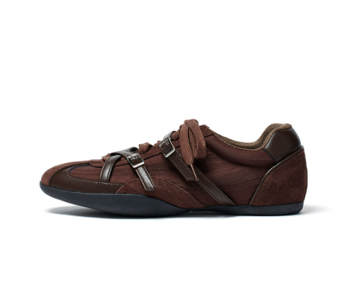 Matin Kim Cross Strap Suede Block Sneakers