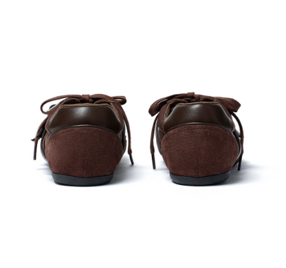 Matin Kim Cross Strap Suede Block Sneakers