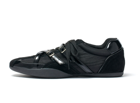 Matin Kim Cross Strap Suede Block Sneakers