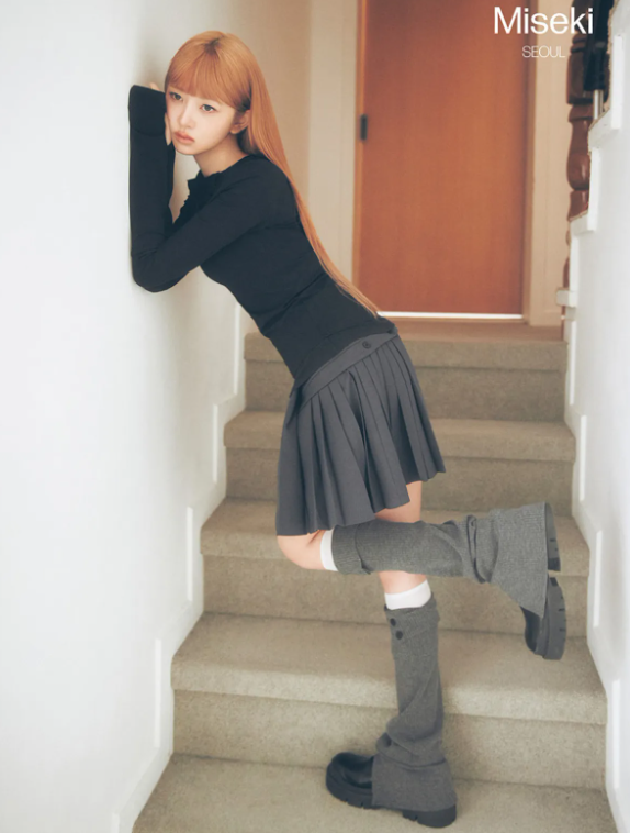 [Ive Rei Pick] Miseki Seoul Slash Button Layered Long Sleeve