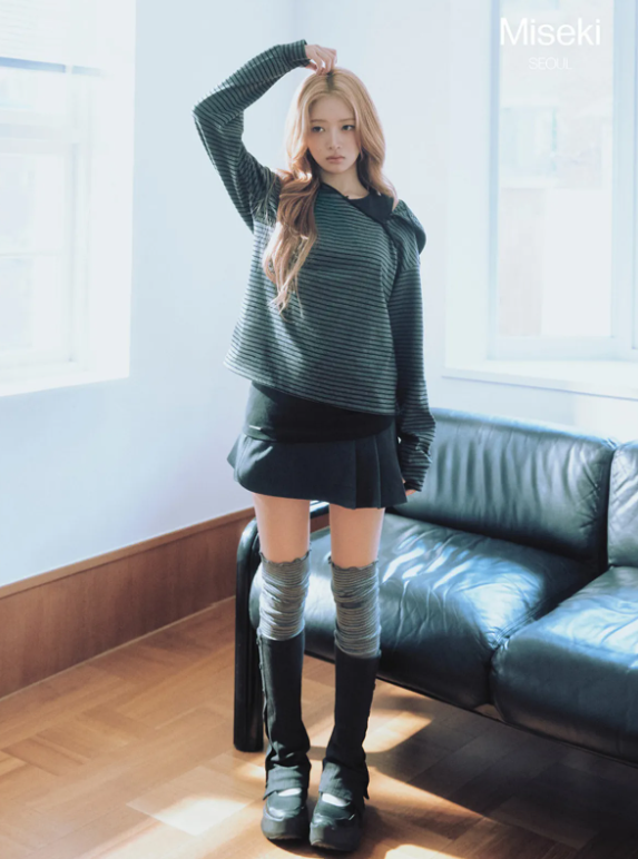 [Ive Rei Pick] Miseki Seoul Diagonal Button Layered Hoodie