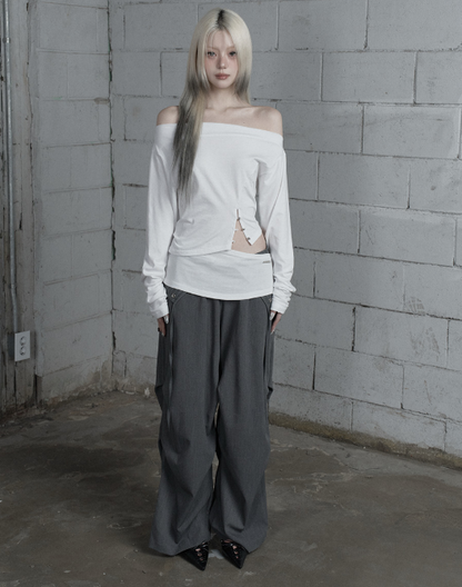 [Itzy Ryujin Worn] ETRE AU SOMMET Cut-Out Open Long Sleeve
