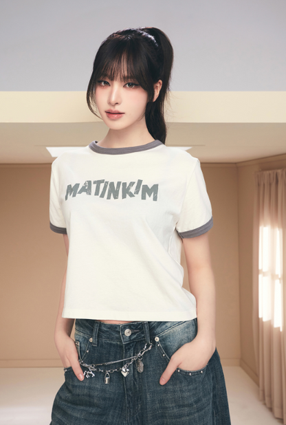 [Ive Liz Worn] Matin Kim Matin Logo Ringer Crop Top