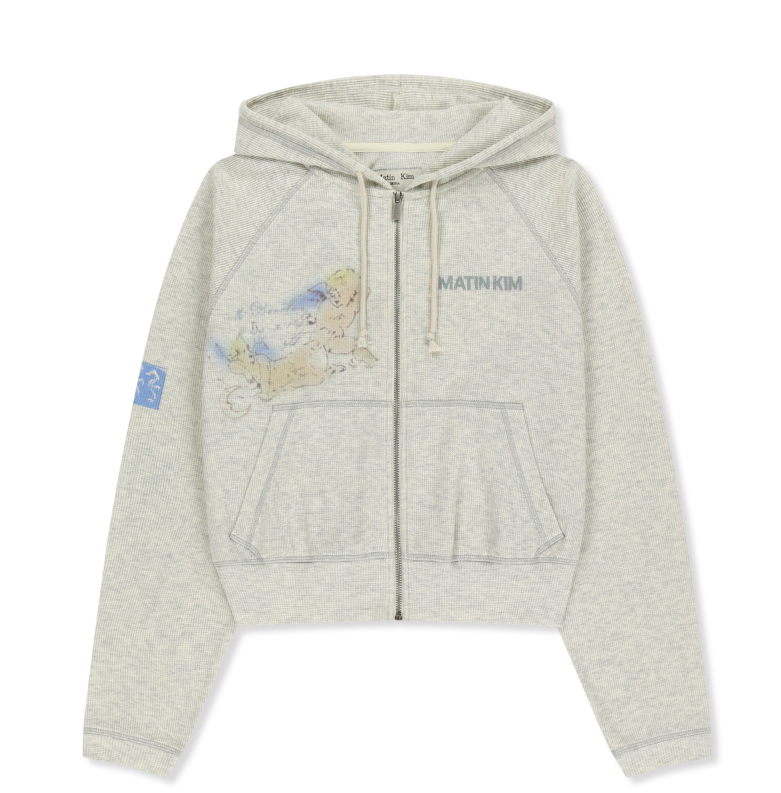 [Ive Liz Worn] Matin Kim Sketch Graffiti Waffle Zip-Up Hoodie / Sweatpants