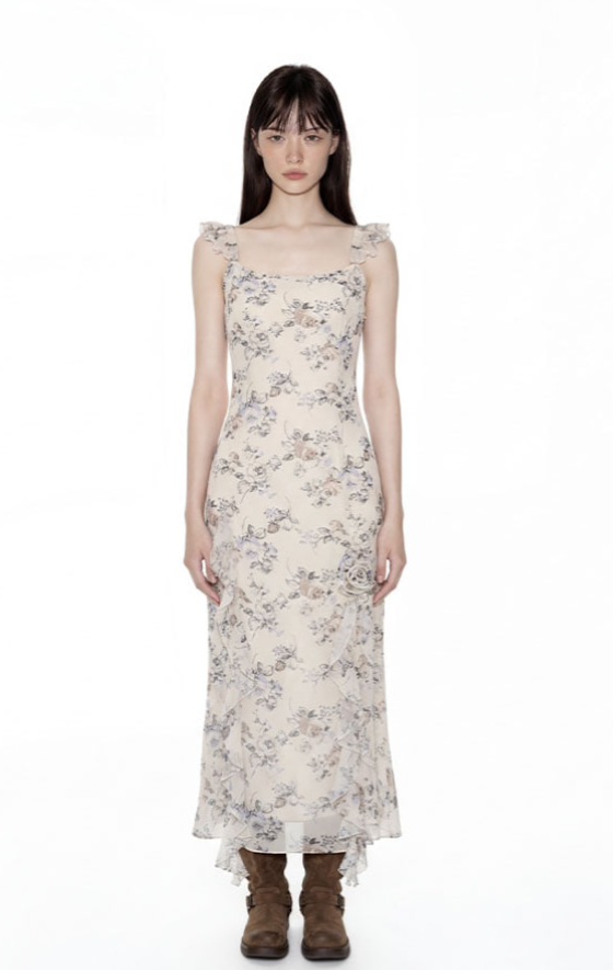 [Aespa Karina Worn] Loulouseoul Mermaid of the City Dress (Cream)