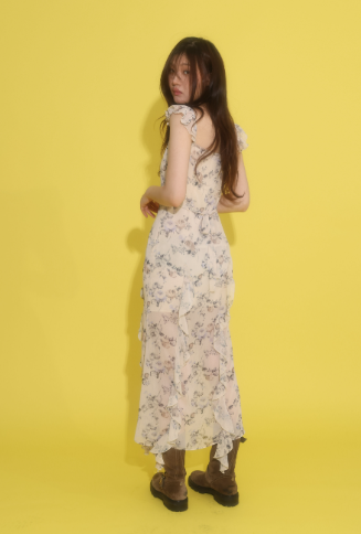 [Aespa Karina Worn] Loulouseoul Mermaid of the City Dress (Cream)