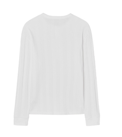 [Straykids Hyunjin Worn] 26SS Guess 2-Color Ribbed Henley Neck Long Sleeve Tee