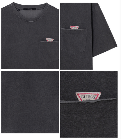[Straykids Hyunjin Worn] 26SS Guess 2-Color Mini Original Triangle Pocket Short Sleeve Tee