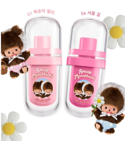 Monchhichi X Amuse Gel Fit Tint with Gift (Random Ring Lip Balm)
