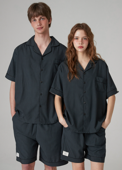 Nmixx Haewon X Dossy 26SS Silk-Fit Modern Short-Sleeve Shorts Couple Pajama Set