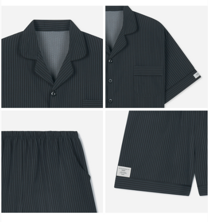 Nmixx Haewon X Dossy 26SS Silk-Fit Modern Short-Sleeve Shorts Couple Pajama Set
