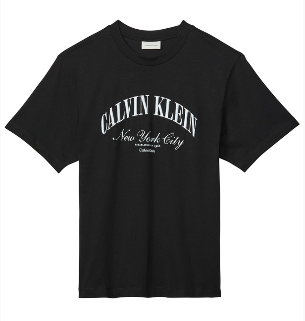 [TXT Yeonjun Worn] Calvin Klein Heritage Embroidered Logo Graphic Short Sleeve T-shirt