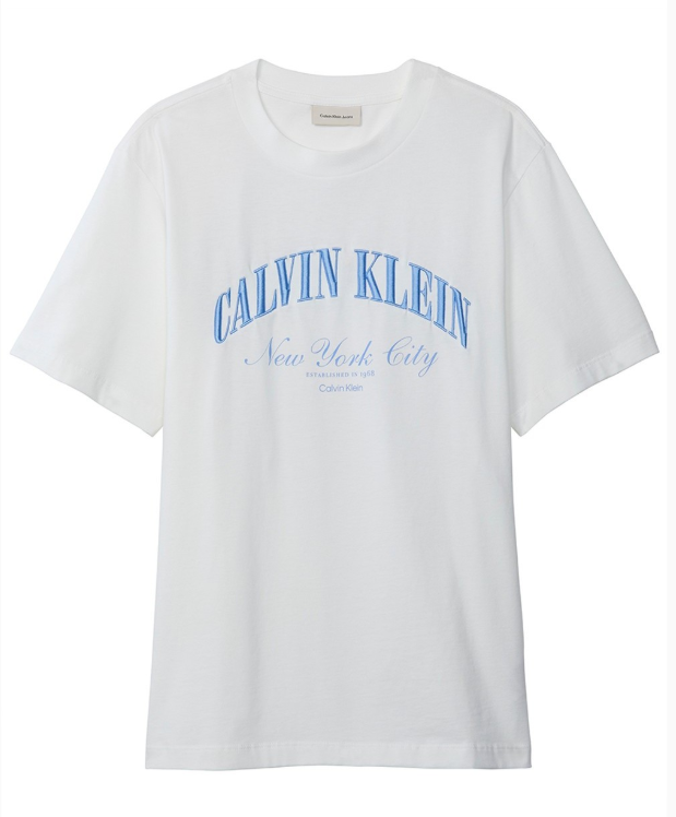 [TXT Yeonjun Worn] Calvin Klein Heritage Embroidered Logo Graphic Short Sleeve T-shirt