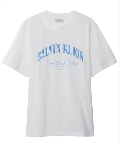 [TXT Yeonjun Worn] Calvin Klein Heritage Embroidered Logo Graphic Short Sleeve T-shirt