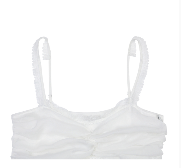 [Aespa Karina Worn] PLAIN OR PLEASURE Rose Shirring Top
