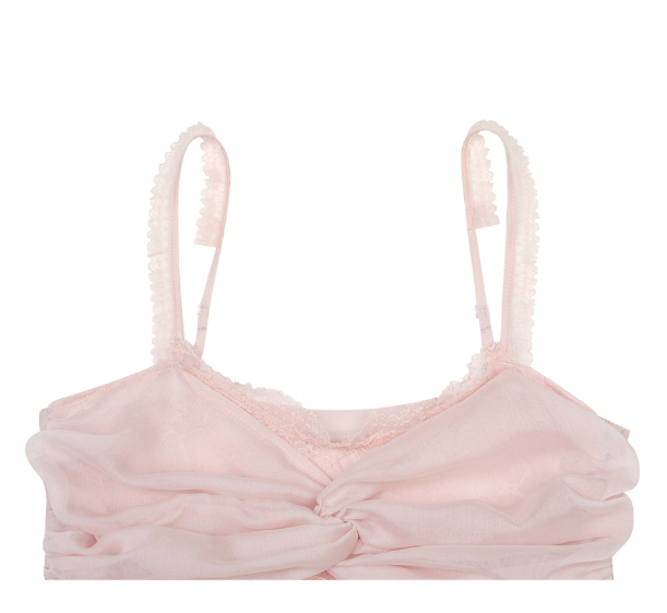 [Aespa Karina Worn] PLAIN OR PLEASURE Rose Shirring Top