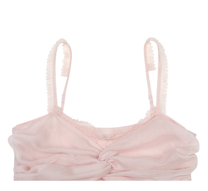 [Aespa Karina Worn] PLAIN OR PLEASURE Rose Shirring Top
