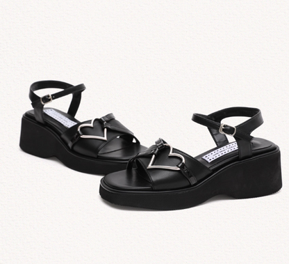 [StayC X Macmoc]  Haty Platform Heart Point Sandals (6cm)