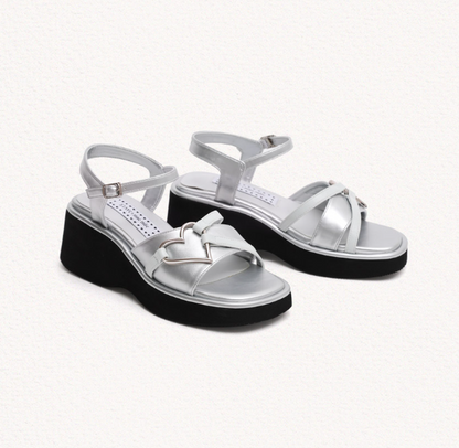 [StayC X Macmoc]  Haty Platform Heart Point Sandals (6cm)